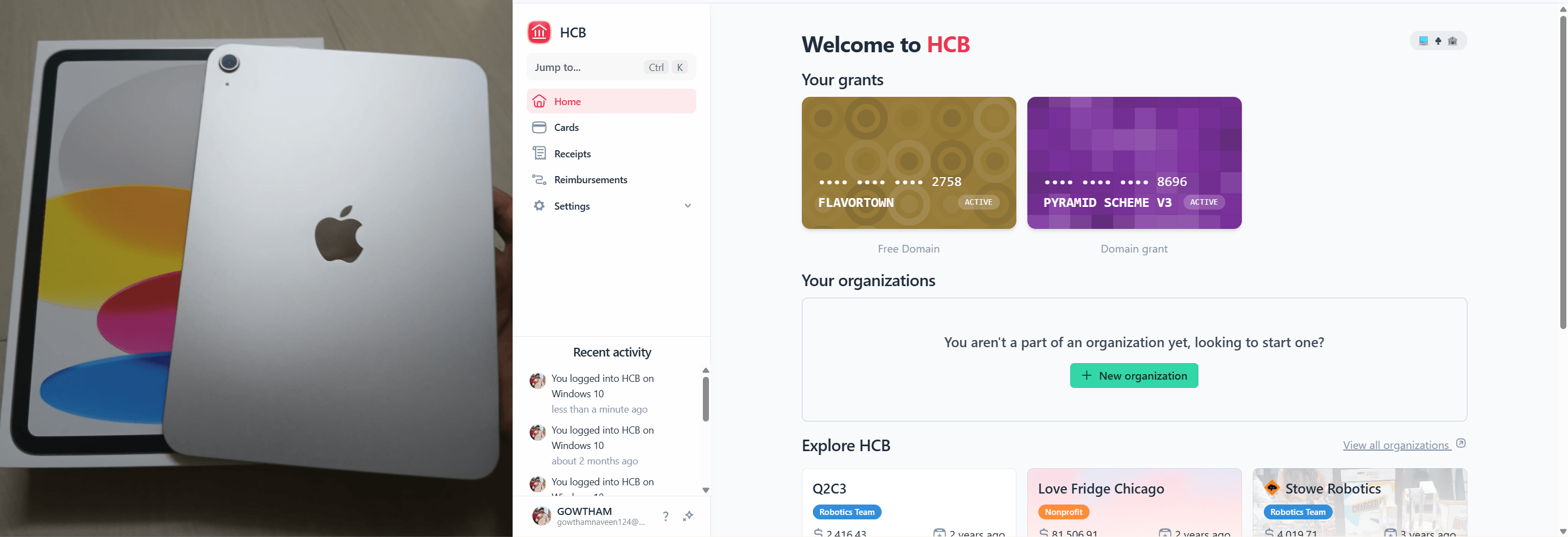 Hack Club iPad & Domain Grant